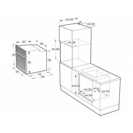 Hisense BSA65226AX + E6431X Αυτόνομο Σετ Εντοιχισμού Inox 